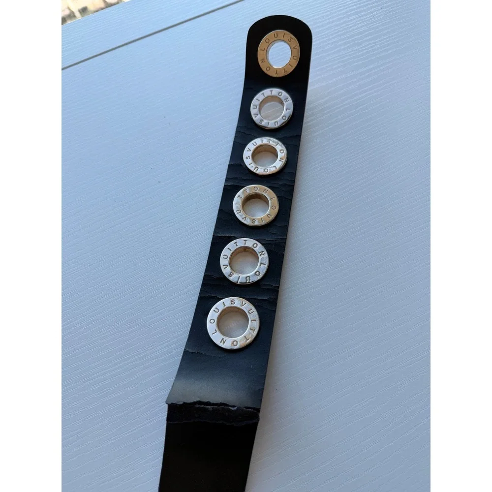 Louis Vuitton Wide Resin Logo Belt‎ Size 85 Made in France